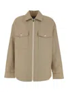 Jacquemus Le Blouson Montaigne Twill Overshirt In Beige