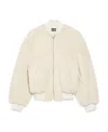 Jacquemus Le Blouson Pilou Shearling Bomber Jacket In Nude