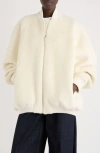 Jacquemus Le Blouson Pilu Alpaca & Virgin Wool Blend Bomber Jacket In Neutral