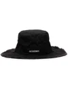 Jacquemus Artichaut Frayed Expedition Hat In Black In Black  