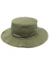 Jacquemus 'le Bob Artichaut' Green Hat With Logo On The Front