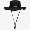 Jacquemus Le Bob Artichaut Raised Logo Bucket Hat In Black