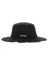 Jacquemus 'le Bob Artichaut' Black Hat With Metal Logo In Black
