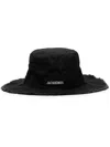 Jacquemus Artichaut Frayed Expedition Hat In Black In Black