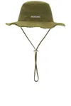 Jacquemus Le Bob Artichaut Canvas Bucket Hat In Khaki