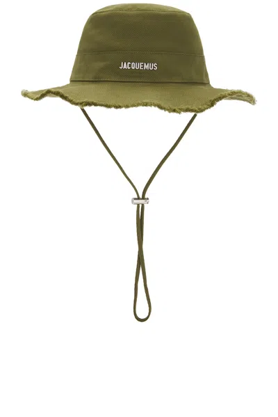 Jacquemus Le Bob Artichaut Canvas Bucket Hat In 560 Khaki