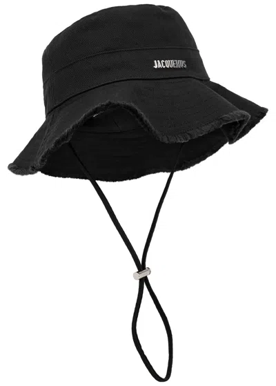Jacquemus Le Bob Artichaut Canvas Bucket Hat In Black