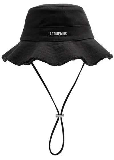 Jacquemus Le Bob Artichaut Canvas Bucket Hat In Black
