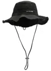 Jacquemus Le Bob Artichaut Canvas Bucket Hat In Black