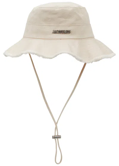 Jacquemus Le Bob Artichaut Canvas Bucket Hat, Bucket Hat, Off White
