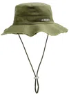Jacquemus Le Bob Artichaut Canvas Bucket Hat In Khaki