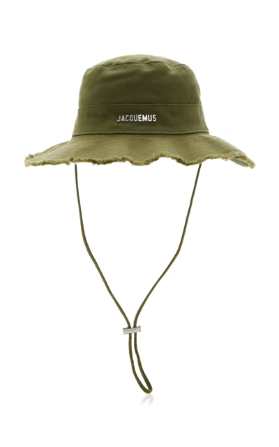 Jacquemus Le Bob Artichaut Cotton Bucket Hat In Green