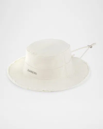 Jacquemus Le Bob Artichaut Cotton Drawstring Bucket Hat In Off White