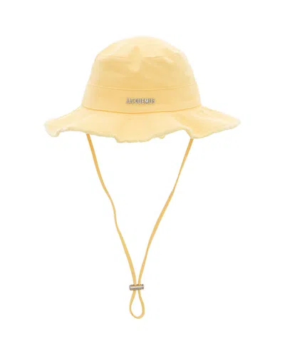 Jacquemus Le Bob Artichaut Cotton Bucket Hat In Light Yellow