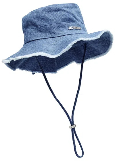Jacquemus Le Bob Artichaut Denim Bucket Hat In Blue