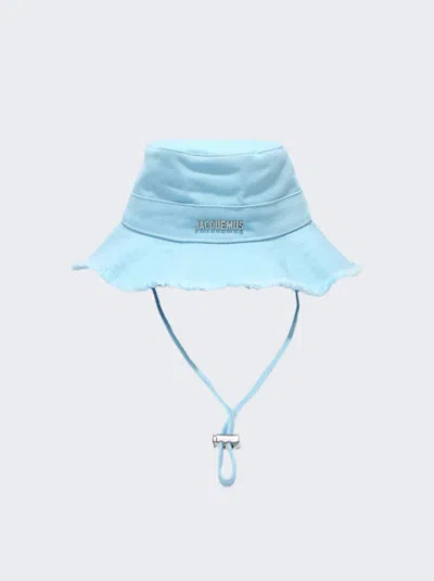 Jacquemus Le Bob Artichaut Frayed Expedition Bucket Hat In Blue