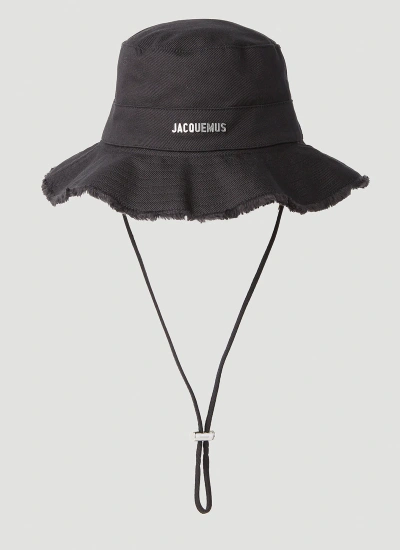 Jacquemus Le Bob Artichaut Cotton Logo Hat In Чёрный
