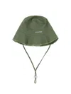 Jacquemus Adjustable Cotton Bob Hat With Frayed Edge In Khaki