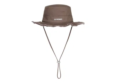 Pre-owned Jacquemus Le Bob Artichaut Large Brim Bucket Hat In Brown