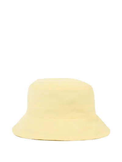 Jacquemus Le Bob Baluchon Embroidered Shell Bucket Hat In Yellow