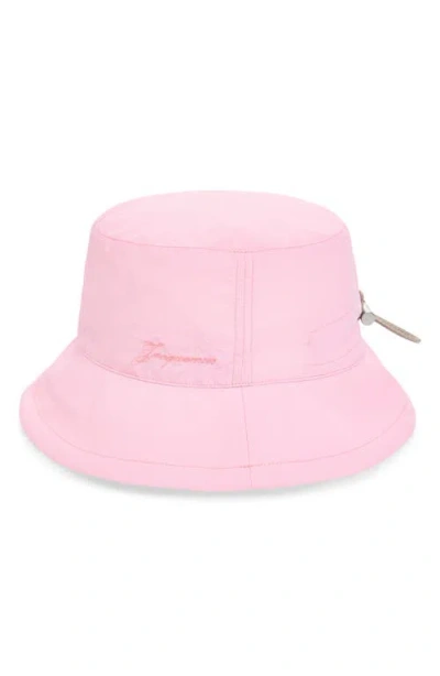 Jacquemus Le Bob Baluchon Nylon Bucket Hat In Pink