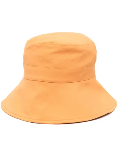 Jacquemus Bando Cotton Blend Wide Brim Hat In Orange
