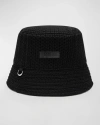 Jacquemus Belo Knitted Bucket Hat In Black