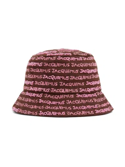 Jacquemus Le Bob Bordado Logo Bucket Hat In Pink