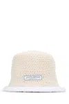 Jacquemus Beige Knitted Bucket Hat In Offwhite