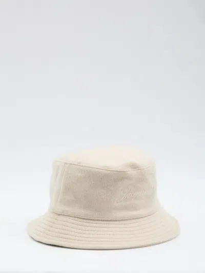 Jacquemus Beige Le Bob Logo Bucket Hat In Neutral