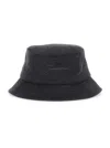 Jacquemus Dark Grey Embroidered Logo Bucket Hat In Black