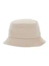 Jacquemus Beige Embroidered Logo Bucket Hat In Brown
