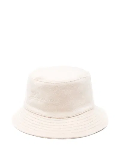 Jacquemus Beige Le Bob Bucket Hat In White