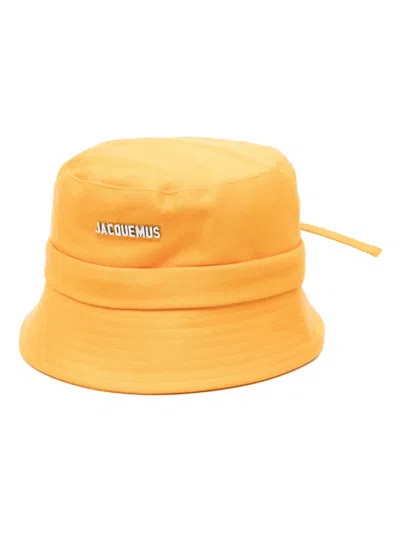 Jacquemus Le Bob Cotton Bucket Hat In Orange