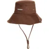 Jacquemus Le Bob De-nîmes Bucket Virgin Wool Bucket Hat In Brown