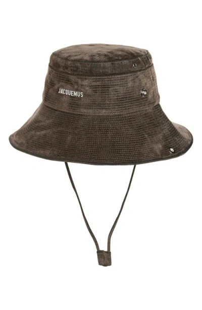 Jacquemus The De-nîmes Denim Bucket Hat In Brown