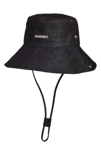 Jacquemus Le Bob De-nîmes Denim Bucket Hat In Navy 380