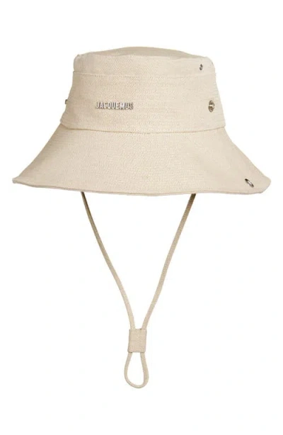 Jacquemus Le Bob De-nîmes Denim Bucket Hat In Off-white 110