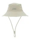 Jacquemus 'le Bob De-nimes' White Bucket Hat With Logo Lettering On The Front And Adjustable Strap In White