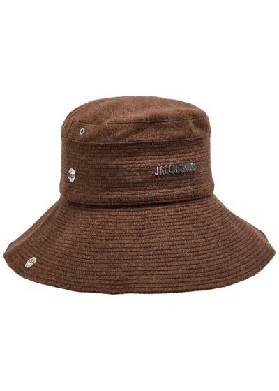 Jacquemus Le Bob De Nimes Wool Bucket Hat In Brown
