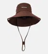 Jacquemus Le Bob Denim Bucket Hat In Brown