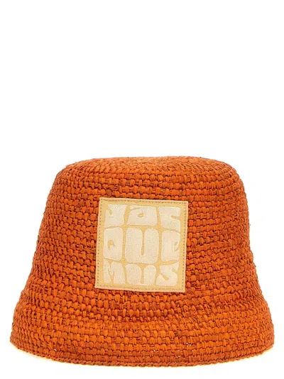 Jacquemus 'le Bob Ficiu' Bucket Hat In Orange