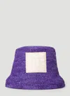 Jacquemus Le Bob Ficiu Raffia Hat In Purple