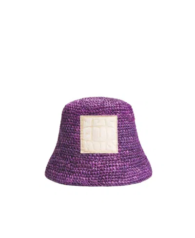Jacquemus Le Bob Ficiu Bucket Hat In Purple