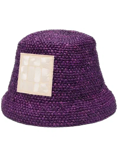 Jacquemus Le Bob Ficiu Bucket Hat In Purple