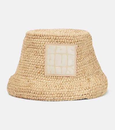 Jacquemus Intricate Textured Woven Hat In 150