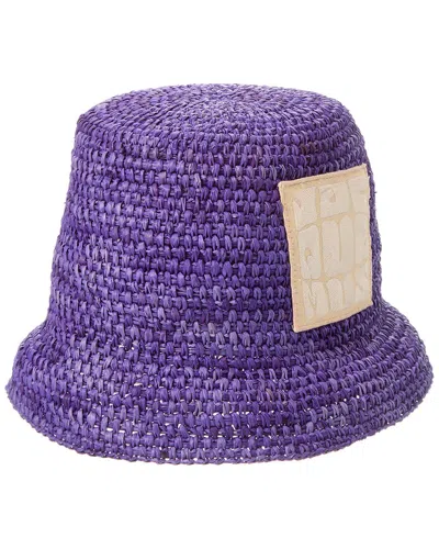 Jacquemus Le Bob Ficiu Raffia Hat In Purple