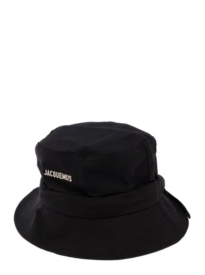 Jacquemus Le Bob Gadjo Black Bucket Hat In Cotton Man