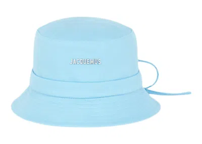 Pre-owned Jacquemus Le Bob Gadjo Bow Knotted Bucket Hat In Blue