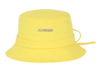 Pre-owned Jacquemus Le Bob Gadjo Bow Knotted Bucket Hat In Yellow